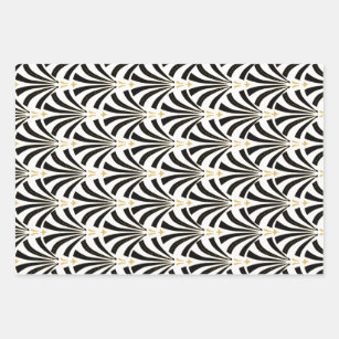 1920s Vintage Glamour Art Deco Pattern Wrapping Paper Sheet