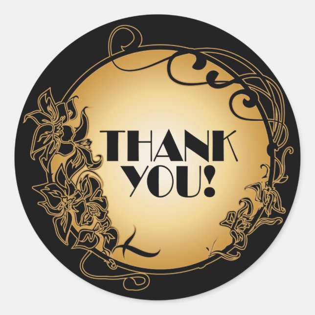 1920's Vintage Thank You Stickers (Front)