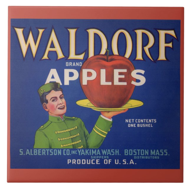 1920s Waldorf Apples crate label Tile (Front)