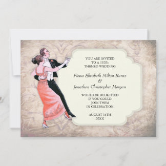 1920's Wedding Invitation Vintage Dancing Couple