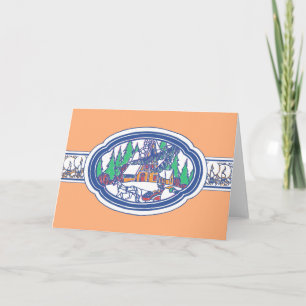1920's Xmas Card Package Ribbon Design