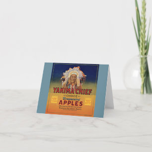 1920s Yakima Chief Evaporated Apples label Note Card
