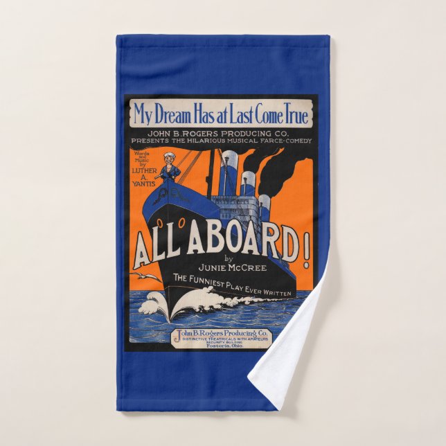 1921 All Aboard sheet music print Bath Towel Set (Hand Towel)