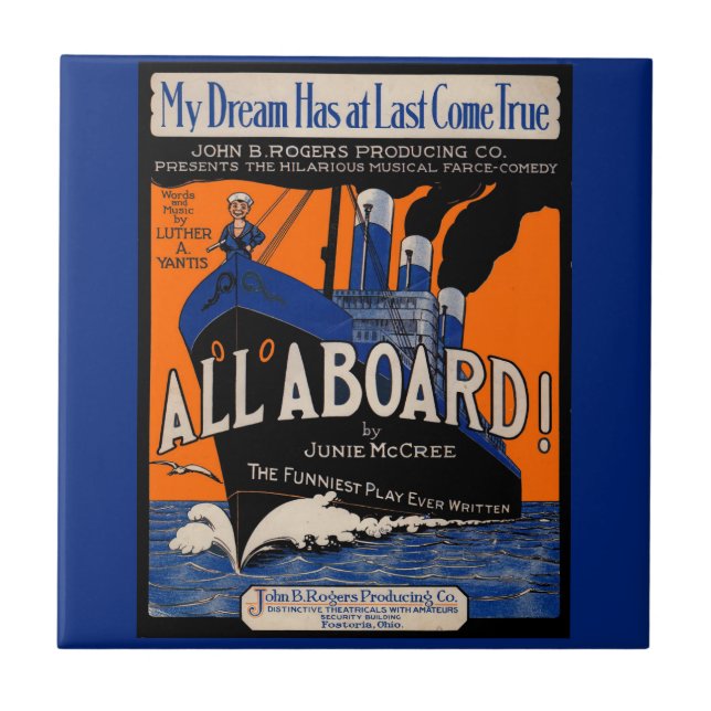 1921 All Aboard sheet music print Tile (Front)
