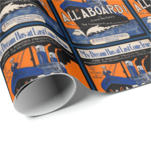 1921 All Aboard sheet music print Wrapping Paper