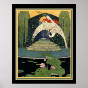 1921 Art Déco Garden Scene 16 x 20