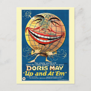 1922 film Up and at 'Em Postcard