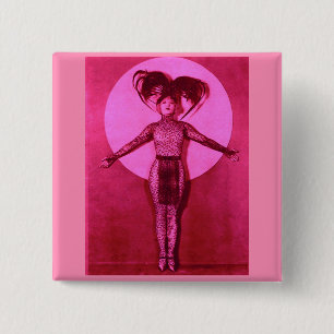 1922 oddball movie star get-up - pink 2 inch square button