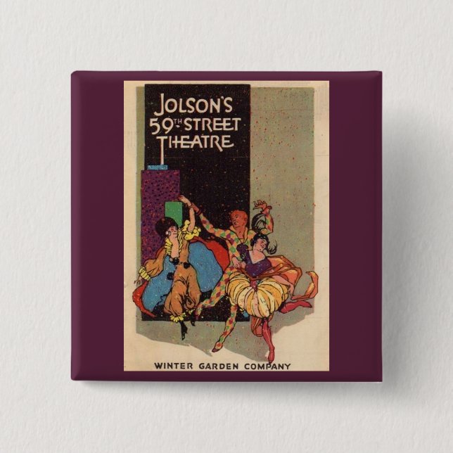 1923 Al Jolson’s Theatre playbill cover 2 Inch Square Button (Front)
