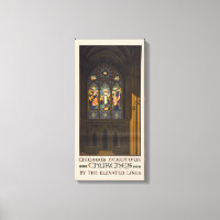 1923 Poster Of A Church With Stained Glass Window.