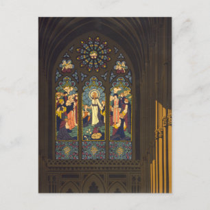 1923 Poster Of A Church With Stained Glass Window. Postcard
