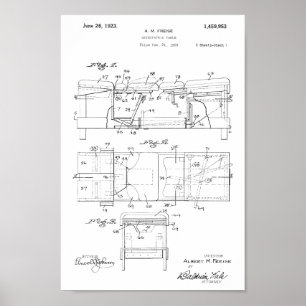 1923 Vintage Osteopathic Table Patent Art Print