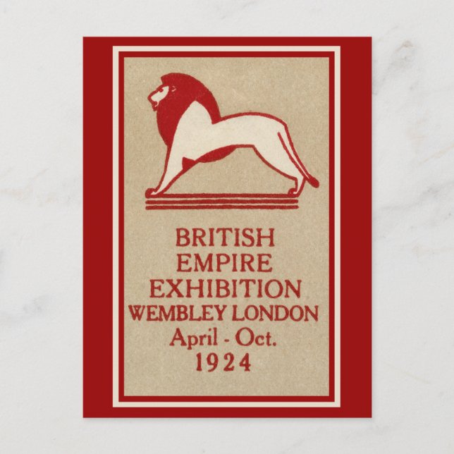 1924 British Empire Exhibition Poster Postcard (Front)