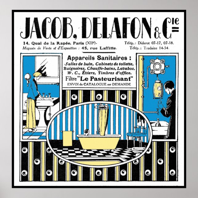 1924 French Plumbing Advertisement Poster (Front)