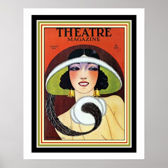 1924 Theatre Magazine Art Deco Cover 16 x 20 Poster (Front)