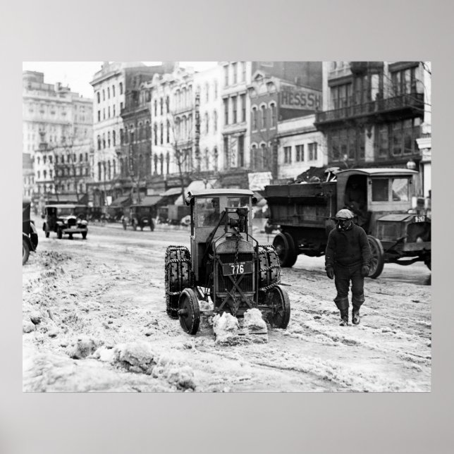 1924 Tractor Snow Plow Poster (Front)