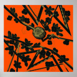 1925 Art Deco Paris France perfume Poster<br><div class="desc">C. 1925 Art Deco perfume label with ' Paris. France ' printed within the centre. A beautiful stylized floral Art Deco design with gold,  black and orange colours.</div>