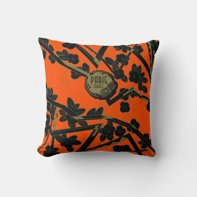 1925 Art Deco Paris France perfume Throw Pillow (Front)