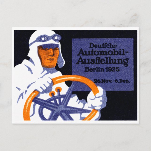 1925 Berlin Car Show Poster Postcard (Front)