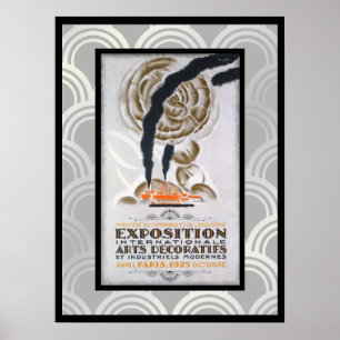 1925 Charles Loupot Paris Art Deco Exhibit Restyle Poster
