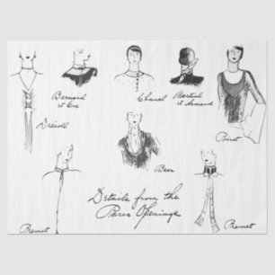 1925 French Fashions Tissue Paper