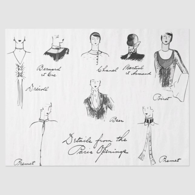 1925 French Fashions Tissue Paper (Front)