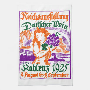 1925 German Wine Festival Kitchen Towel