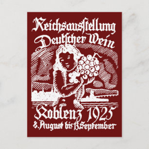 1925 German Wine Festival Postcard