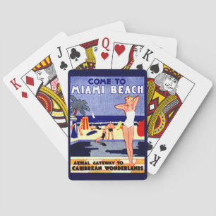 1925 Miami Beach Travel Poster Playing Cards