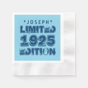 1925 or Any Year Birthday Limited Edition V01Z Napkin