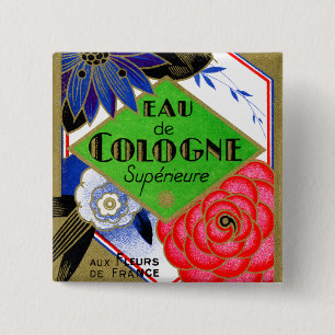 1925 Superieure Flowers of France perfume 2 Inch Square Button