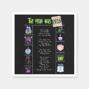 1926 Birth Year Trivia Napkin