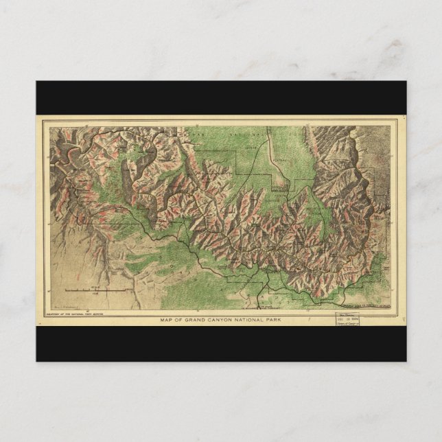1926 Carte du Grand Canyon National Park Arizona (Devant)