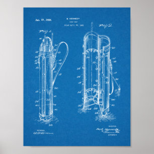 1926 Golf Club Caddy Bag Design Patent Art Print
