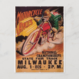 1926 Racing Poster Postcard