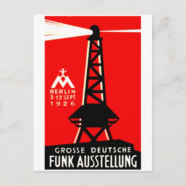 1926 Radio + Broadcasting Poster Postcard (Front)