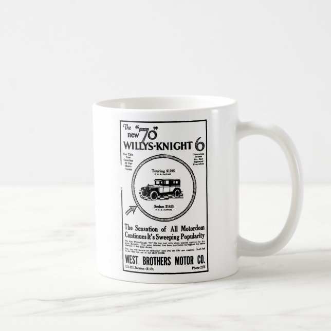 1926 Willys Knight auto illustration Coffee Mug (Right)