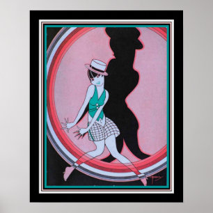 1927 Art déco, impression "Spotlight" 16x20