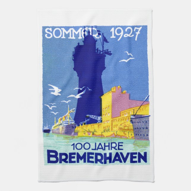 1927 Bremerhaven Germany Kitchen Towel (Vertical)