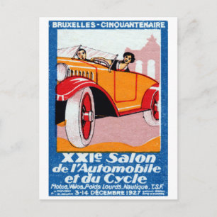 1927 Brussels Automotive Exposition Postcard