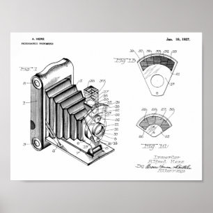 1927 Folding Camera Patent Art Drawing Print