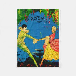 1927 Fulton Theatre program cover art Fleece Blanket