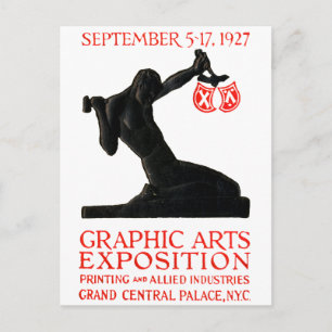 1927 Graphic Arts Expo Poster Postcard