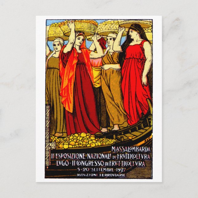 1927 Italian Fruit Growers Poster Postcard (Front)