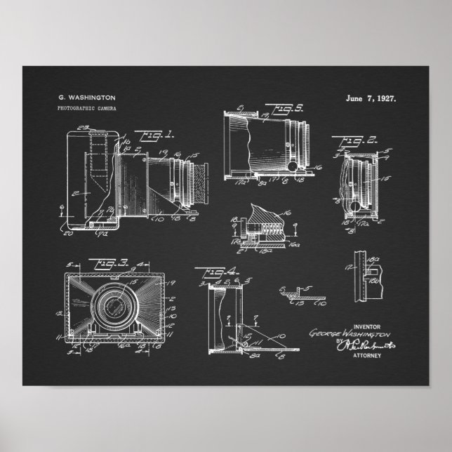 1927 Vintage Camera Patent Art Drawing Print (Front)