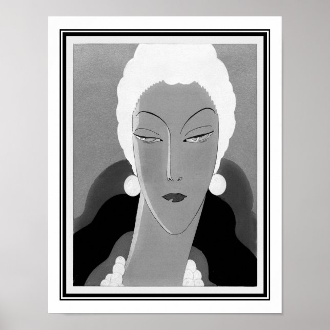 1928 Art Deco Fashion Illustration Poster (Front)