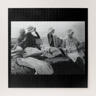1928 Art Deco Flapper Fashion Vogue Photo Shoot Jigsaw Puzzle