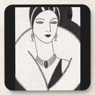 1928 art deco woman coaster