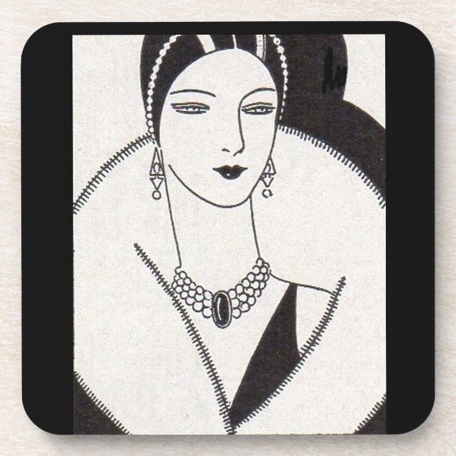 1928 art deco woman coaster (Front)