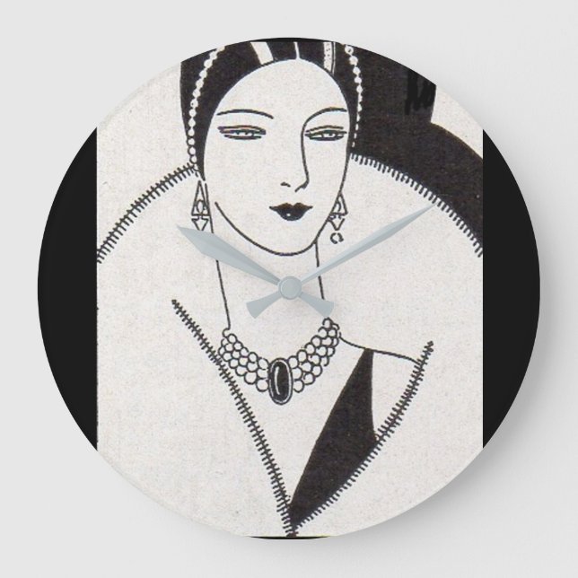 1928 art deco woman large clock (Front)